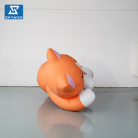 Modèle de chat orange gonflable personnalisé, géant, mignon, mascotte animale pour la publicité et la décoration d'événements en plein air