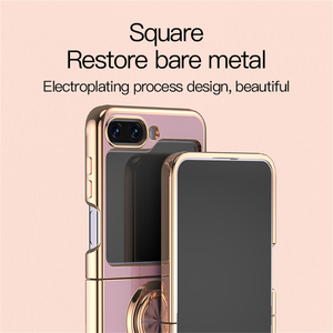 <span class=keywords><strong>2023</strong></span> Venta caliente Golden Electroplated Soft TPU Case a prueba de golpes Luxury Ring Holder Fold Phone Case Cover para <span class=keywords><strong>Samsung</strong></span> <span class=keywords><strong>Z</strong></span> <span class=keywords><strong>Flip</strong></span> 5 - Product Image 5
