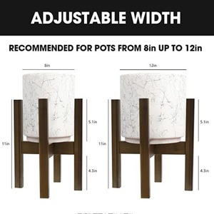 Support de plantes pliable en bois massif, carré, 28x25,5x35,5 cm, marron foncé, pour utilisation sur table de balcon - Product Image 4