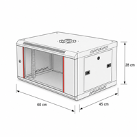 Rack de serveur pour centre de données, fabrication directe d'usine, qualité supérieure, 4U, 19 pouces, 280 mm, montage mural, porte en verre trempé, SGS ISO9001
