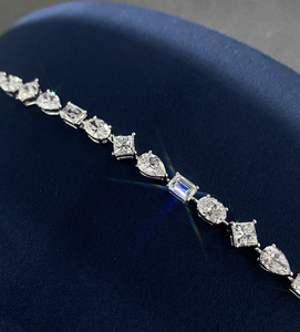 Bracciale <span class=keywords><strong>Tennis</strong></span> con Diamanti CVD HPHT Multiforma Personalizzato 10K 14K 18K VVS Unisex - Product Image 4