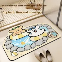 Tapis de bain en terre de diatomées au design cartoon Tapis d'entrée antidérapant à séchage rapide pour un usage domestique Résistant à la saleté