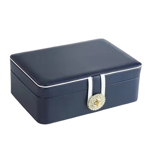Elegant Rectangle Jewelry Box With Buckle Closure Multi Layer <b>Storage</b> For Earrings <b>Rings</b> Necklaces Jewelry Organization - Product Image 5