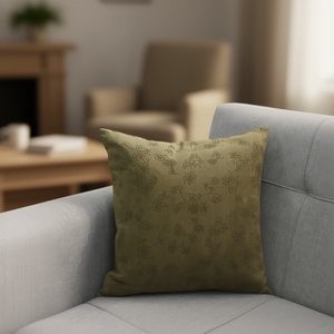 Coussin de siège et oreiller en velours côtelé jacquard vert Cojin Panama 45*45 - Product Image 1