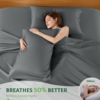 Draps de lit 100% fibre de bambou, 4 pièces, poches extra profondes, ultra doux, effet soyeux, confortables, respirants, luxe hôtelier