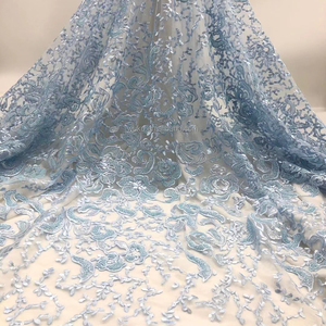 Hadue-tela de encaje de colores para costura, diseño colorido de cuentas, 2022 pulgadas, azul claro - Product Image 1