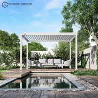 Gazebo autoportant avec structure métallique pour usage commercial et résidentiel, pergola en aluminium avec profilés sur mesure