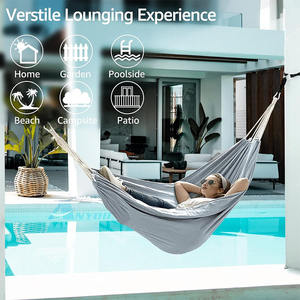 Hamaca de Camping Doble e Individual Portátil con Estructura de Hierro, Diseño Moderno, 2 Correas para Árboles Incluidas, Bolsa de Transporte para Uso en Exteriores - Product Image 5