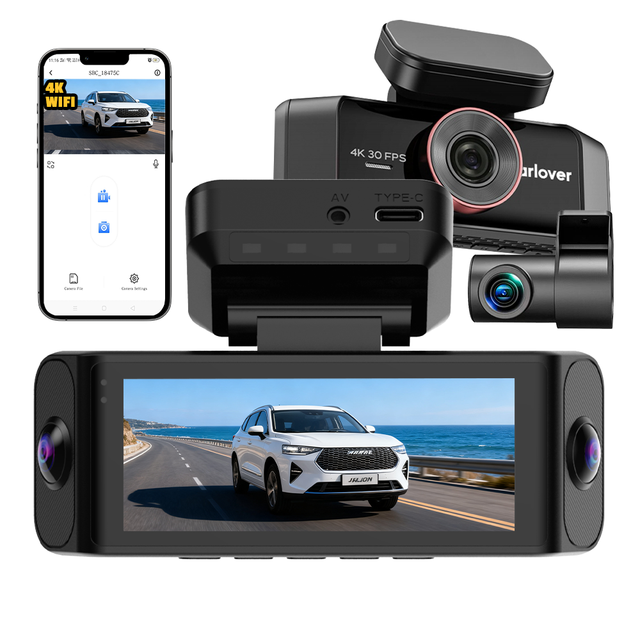 4-Channel 5G Dash Cam 4K UHD IPS Screen WDR Night Vision 3D G-Sensor Parking Monitor 1080p Recording Car DVR 1 Year Warranty