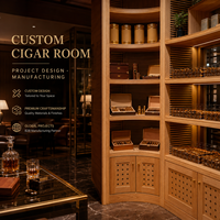 Humidor de cigares personnalisé sur mesure pour salle de cigares privée, avec intérieur en cèdre espagnol et système de régulation de température et d'humidité, pour salle de sport, sous-sol, bar