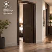 Porte intérieure en WPC à pressage sous vide, divers motifs de grain de bois, résistante aux termites, anti-déformation, recouverte d'un film PVC pour maison, certifiée CE
