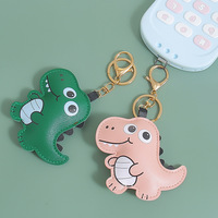 Porte-clés dinosaure en cuir créatif, pendentif de sac à dos en cuir PU, figurine de crocodile de dessin animé pour étudiant
