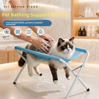 Support de bain pliable et imperméable Furrivo pour animaux de compagnie, avec hamac de toilettage en maille pour petits chiens et chats