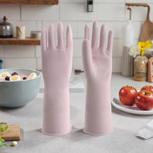 Gıda işleme için 33cm 65g hafif su geçirmez yumuşak kauçuk eldiven kaymaz kullanımlık orta tozsuz lateks ev tipi eldiven - Product Image 2
