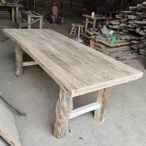 Tavolo da Pranzo/Caffè in <span class=keywords><strong>Legno</strong></span> Rustico Grande con Bordo Naturale, Stile Industriale, per Hotel, Ristoranti e Uffici - Economico e di Tendenza - Product Image 5