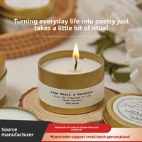 Bougie parfumée en cire de soja 80g en boîte, 18 parfums, aromathérapie portable, cadeau de mariage, vente en gros personnalisée