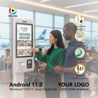 Sistema de Pedidos con Pantalla Táctil, Aceptador de Efectivo, Impresora Térmica y Lector de Tarjetas para Kiosco de Pago de Autoservicio de Comida Rápida