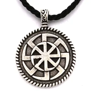 Bán Chạy Nhất Viking Kolovrat Sllavics Amulet Mặt Dây Chuyền Vòng Cổ Mặt Trời Bánh Xe Vòng Cổ Trang Sức Pagan Bán Buôn