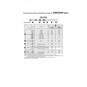 มาตรวัดความดัน G46-10-02M-C แบบแมนนวลบริการเติมเต็มตัวแปร SMC - Product Image 1