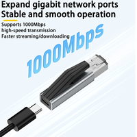 Adaptador USB C a Ethernet, Tipo-C a RJ45 Macho, Tarjeta de Red Gigabit de 1Gbps, Portátil para Laptops y Teléfonos