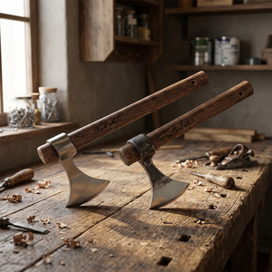 ขวาน ZA DAMASCUS MAKERS แบบพกพา ประกอบง่าย คุณภาพระดับอุตสาหกรรม สำหรับใช้งานกลางแจ้ง ด้ามไม้ เหล็กกล้าคาร์บอนสูง ตีขึ้นรูป แข็งแรงทนทาน - Product Image 2