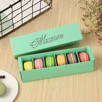 Nouvelle boîte à macarons personnalisée avec logo, boîte à dessert pour 6 macarons, emballage alimentaire, boîte à macarons en papier de type tiroir
