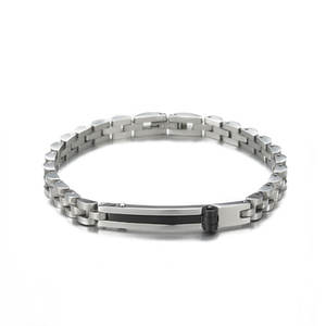 Pulsera y brazalete de moda para hombre de acero inoxidable 316L antideslustre, chapado en oro de 14K y 18K, espacios en blanco grabables para pulseras de hombre - Product Image 6