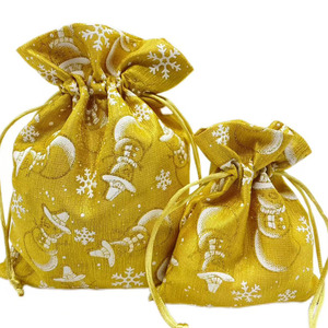 Customized Drawstring Linen <b>Gift</b> <b>Bags</b> for Christmas <b>Party</b> Candy Package - Product Image 5
