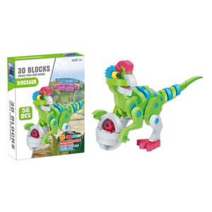 56PCS Cartoon Dinosaur Building Blocks Game <strong>Egg</strong> Stealing <strong>Dragon</strong> Dinosaur Eva 3d Diy Puzzle Kid Toy Set - Product Image 2