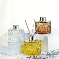 Bouteille en verre cylindrique pour aromathérapie de 200 ml, bouteille vide pour diffuseur de roseaux, couleur personnalisable