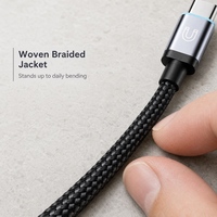 Câble de charge rapide USB-C vers Type-C tressé en nylon magnétique compact pour ordinateur, téléphone portable, batterie externe, voyage