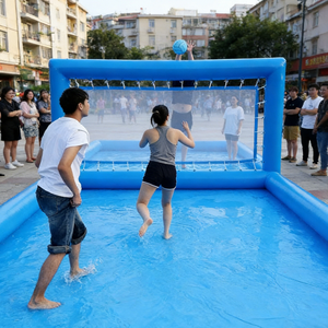 QIQU Cancha de Voleibol de Playa Inflable de PVC de Alta Resistencia de 0.9mm y <span class=keywords><strong>Piscina</strong></span> de Jabón para Eventos Corporativos - Resistente a los Rayos UV, Montaje Rápido - Product Image 1