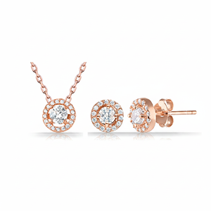 Stylish Elegant Classic Gold Plated Sterling <b>Silver</b> Zircon Anti Allergic Water Drop <b>Stud</b> <b>Earring</b> Necklace <b>Set</b> Party Anniversary - Product Image 2