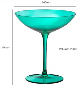 Vintage Glass Coupes 12oz Cóctel Colorido