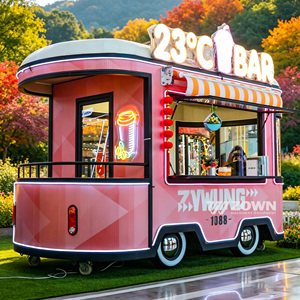 Custom Portable Metal Food Cart Mobile Coffee Cart Restaurant Food Cart Vending Truck for <b>Playground</b> Event - Product Image 5