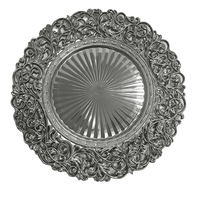 Assiettes de présentation de luxe en plastique (PP) de haute qualité, durables, 13 pouces, pigmentées or, pour mariages, événements et fêtes, personnalisables, en stock