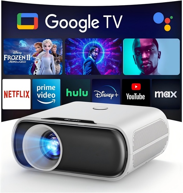 1500 Smart Projector with WiFi and Bluetooth, Native 1080P, Built-in Apps, Voice Control, HDMI ARC CEC, Portable Movie Projector