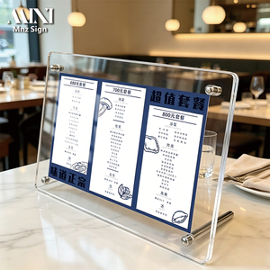 Présentoir de menu en acrylique sur pied pour table – Idéal pour salons de thé, cafés, salons de beauté, restaurants – <span class=keywords><strong>Liste</strong></span> de prix remplaçable - Product Image 5