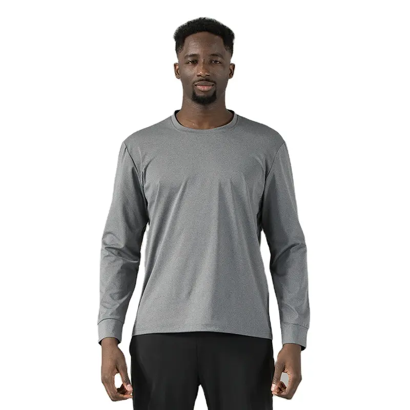 OEM/ODM Großhandel atmungsaktiv neue Stile Rundhalsausschnitt Fitnessstudio-T-Shirts schnell trocknend Herren individuelles T-Shirt Sport langärmeliges T-Shirt