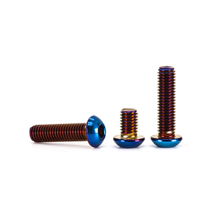 Tornillo de titanio con cabeza hexagonal M4M5M6M8 de acero inoxidable 304, tornillo de motocicleta eléctrica de cabeza semiredonda azul - Product Image 2