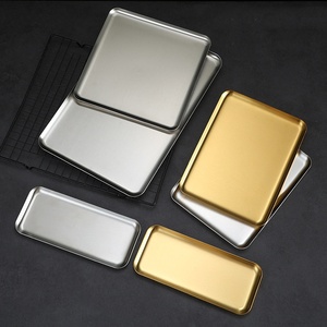 304 <strong>Stainless</strong> Steel <strong>Serving</strong> Trays Cake Display Trays Steak <strong>Plate</strong> Korean Steak Sliver and Gold <strong>Plate</strong> Bbq <strong>Plate</strong> - Product Image 1