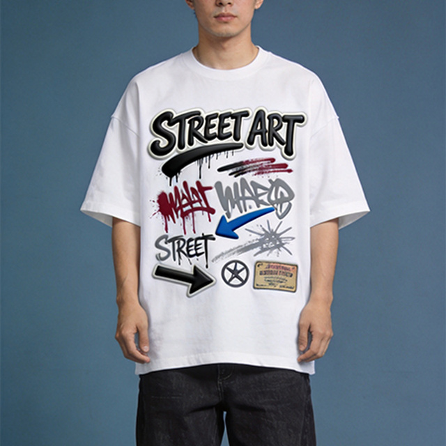 Custom Heavy Weight Tee Shirt Oversized Gym 3d T-shirt Puff Print and Digital Print Box Fit t Shirt