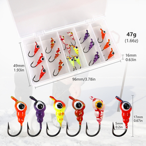 LUSHAZER Lot <span class=keywords><strong>de</strong></span> 18 mini-jigs <span class=keywords><strong>de</strong></span> pêche sur glace avec têtes <span class=keywords><strong>de</strong></span> jig à œil et hameçons simples, <span class=keywords><strong>en</strong></span> boîte, pour <span class=keywords><strong>la</strong></span> pêche au crappie, à <span class=keywords><strong>la</strong></span> <span class=keywords><strong>perche</strong></span>, à <span class=keywords><strong>la</strong></span> truite et au panfish <span class=keywords><strong>en</strong></span> <span class=keywords><strong>hiver</strong></span> - Product Image 3