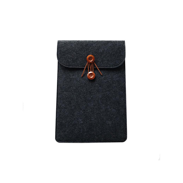 Portable Foldable Felt Tablet Pouch Anti-Scratch Protective Sleeve with Leather String Closure Travel Office Storage Small Size