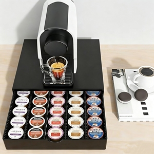 Compatible con <span class=keywords><strong>Nespresso</strong></span> <span class=keywords><strong>Vertuo</strong></span>, soporta hasta 40 cápsulas grandes/60 pequeñas, <span class=keywords><strong>organizador</strong></span> de cápsulas de café, cajón de almacenamiento metálico que ahorra espacio. - Product Image 1