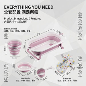 Set de Bañera Plegable para Bebés, Tamaño Grande y Reforzado, para Recién Nacidos y Niños Pequeños, con Monitor de Temperatura en Tiempo Real y Protección Antideslizante para la Columna Vertebral - Product Image 5