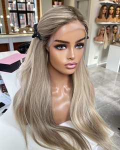 Parrucca Frontale in Pizzo 13x4 HD con <span class=keywords><strong>Capelli</strong></span> Vergini Europei Biondi Balayage per Donne Bianche di Alto Livello, Allineamento Cuticolare, Pre-Pizzicata - Product Image 2