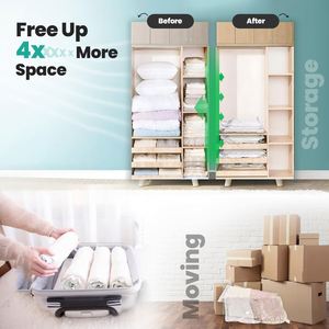 Bolsa de Almacenamiento al Vacío Ahorradora de Espacio para Sala de Estar, Impermeable y Ecológica, para Guardar Ropa Familiar, Ropa de Cama y Viajes - Product Image 4