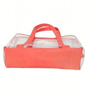 Wholesale Eco-Friendly Superior Quality PVC Clear <b>Transparent</b> Tote Shopping <b>Bags</b> Waterproof with Custom Printed Logo - Product Image 5