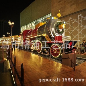 Custom Large <b>Train</b> Engine Sculpture Metal <b>Outdoor</b> Christmas Decoration Artistic Figure Floor Mount - Product Image 2